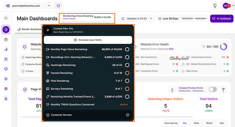 Feature Counter Tooltip