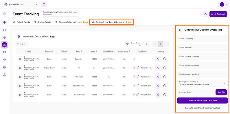 Understanding How to Create a New Event Tag