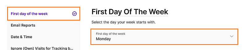 Set Your First Day of the Week