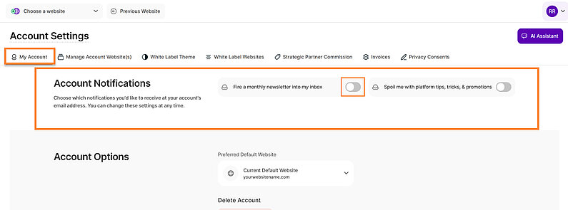 Set Your Preferred Notifications