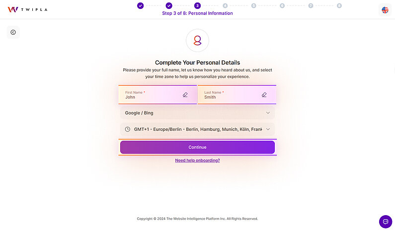 complete personal details